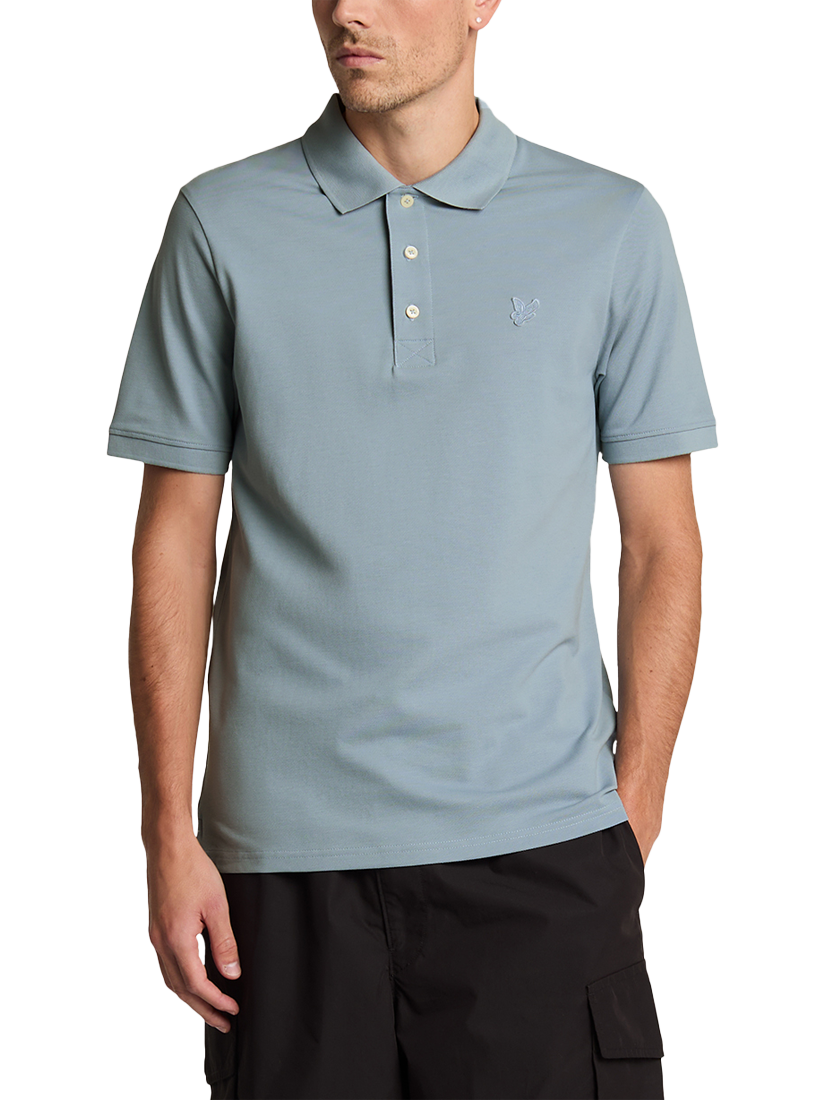 Product image 1 of 5, which shows Lyle & Scott Superfine Cotton Polo Shirt, Blue Ash, XS