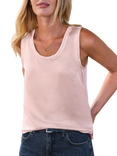 Pure Collection Silk Front Blend Jersey Vest Top, Oyster
