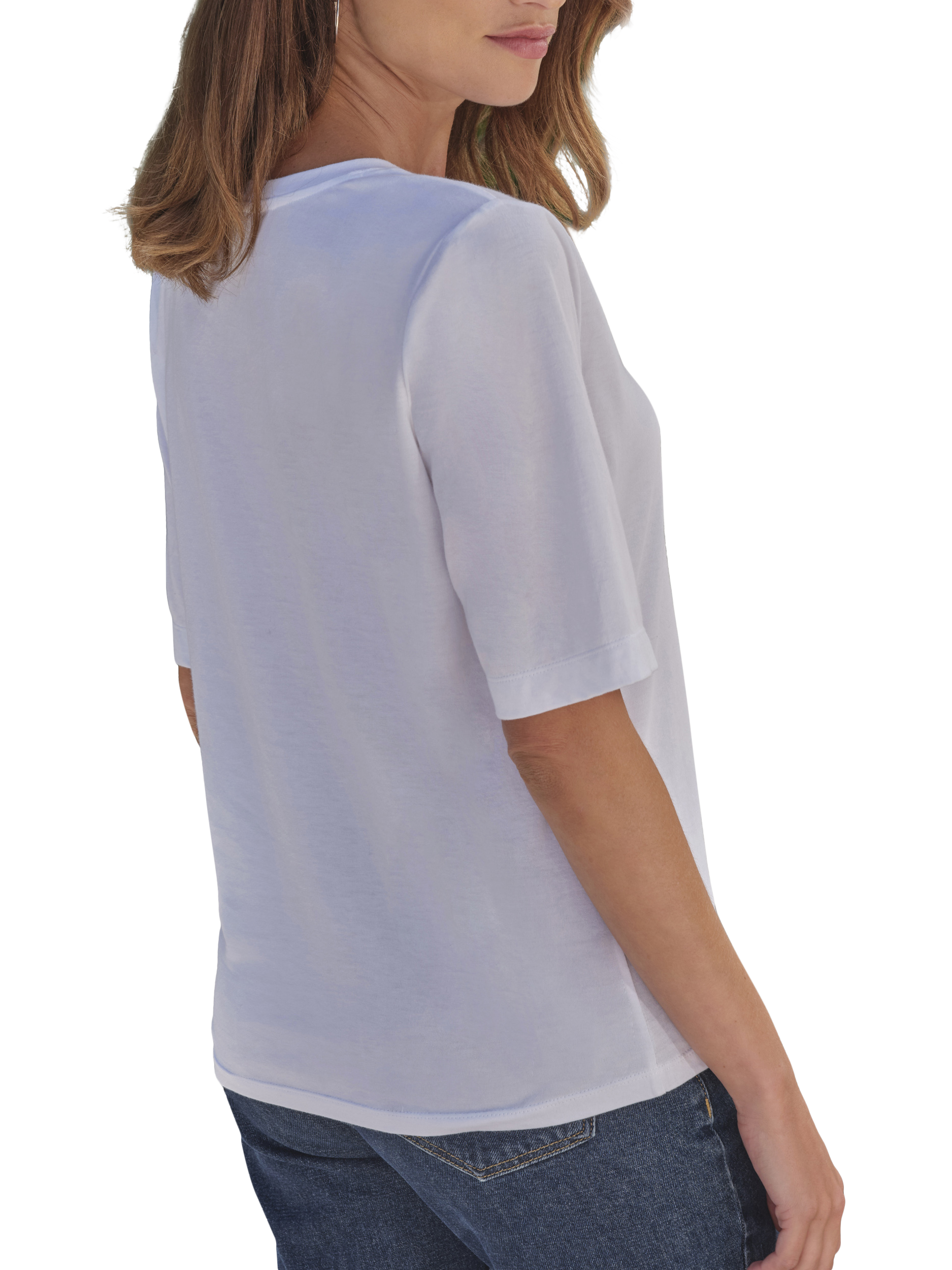 Product image 2 of 3, which shows Pure Collection Super Soft Cotton T-Shirt, White, 8