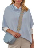 Pure Collection Pure Gassato Cashmere Poncho, Cloud Blue, One Size