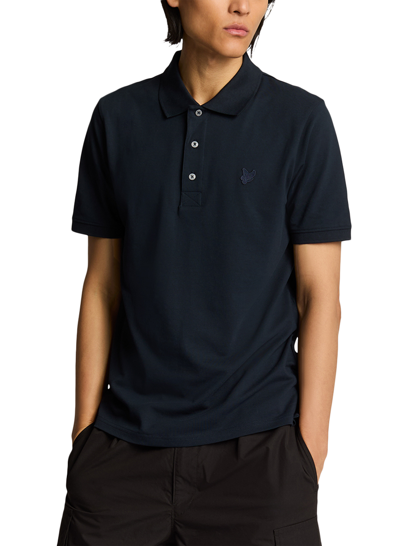 Product image 1 of 5, which shows Lyle & Scott Superfine Cotton Polo Shirt, Dark Navy, XS