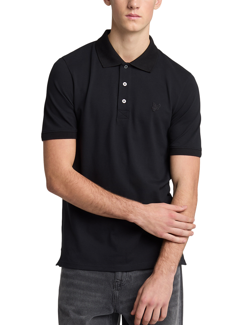 Product image 1 of 5, which shows Lyle & Scott Superfine Cotton Polo Shirt, Jet Black, XS