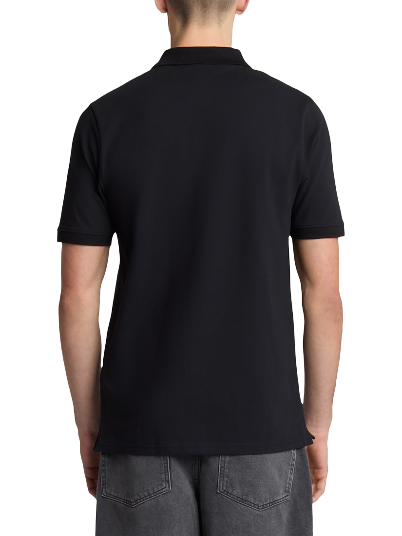 Product image 2 of 5, which shows Lyle & Scott Superfine Cotton Polo Shirt, Jet Black, XS