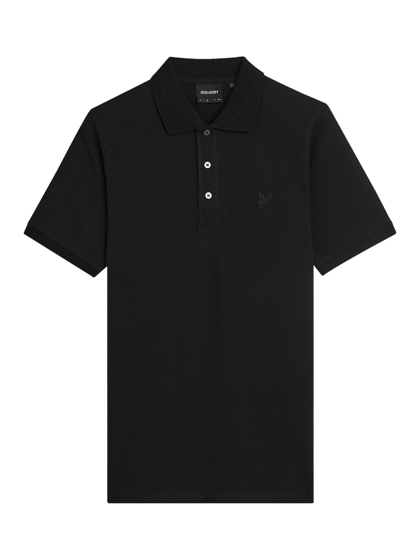 Product image 3 of 5, which shows Lyle & Scott Superfine Cotton Polo Shirt, Jet Black, XS