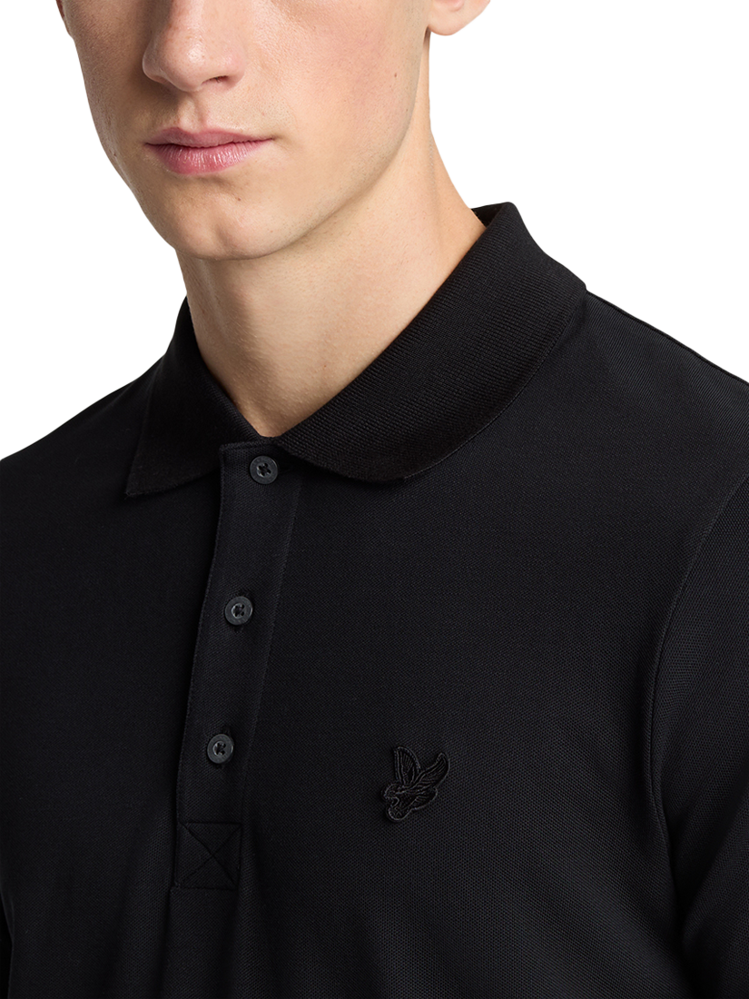 Product image 5 of 5, which shows Lyle & Scott Superfine Cotton Polo Shirt, Jet Black, XS