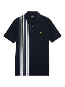 Lyle & Scott Deck Stripe Polo Shirt, Dark Navy/White