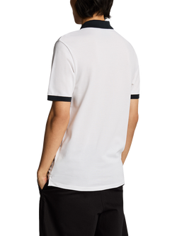 Lyle & Scott Superfine Cotton Blend Ringer Polo Shirt - view 2, White/Dark Navy