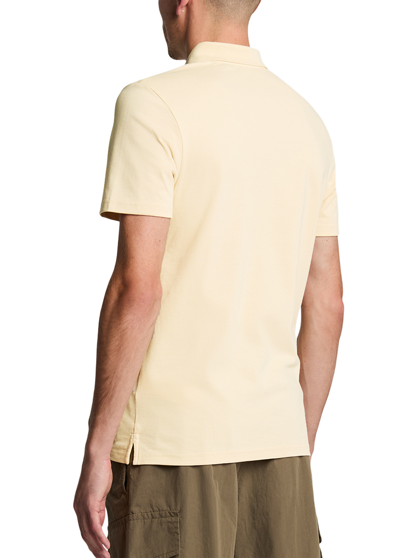 Product image 2 of 5, which shows Lyle & Scott Sport Cotton Blend Regular Fit Short Sleeve Polo Shirt, Sesame, XS