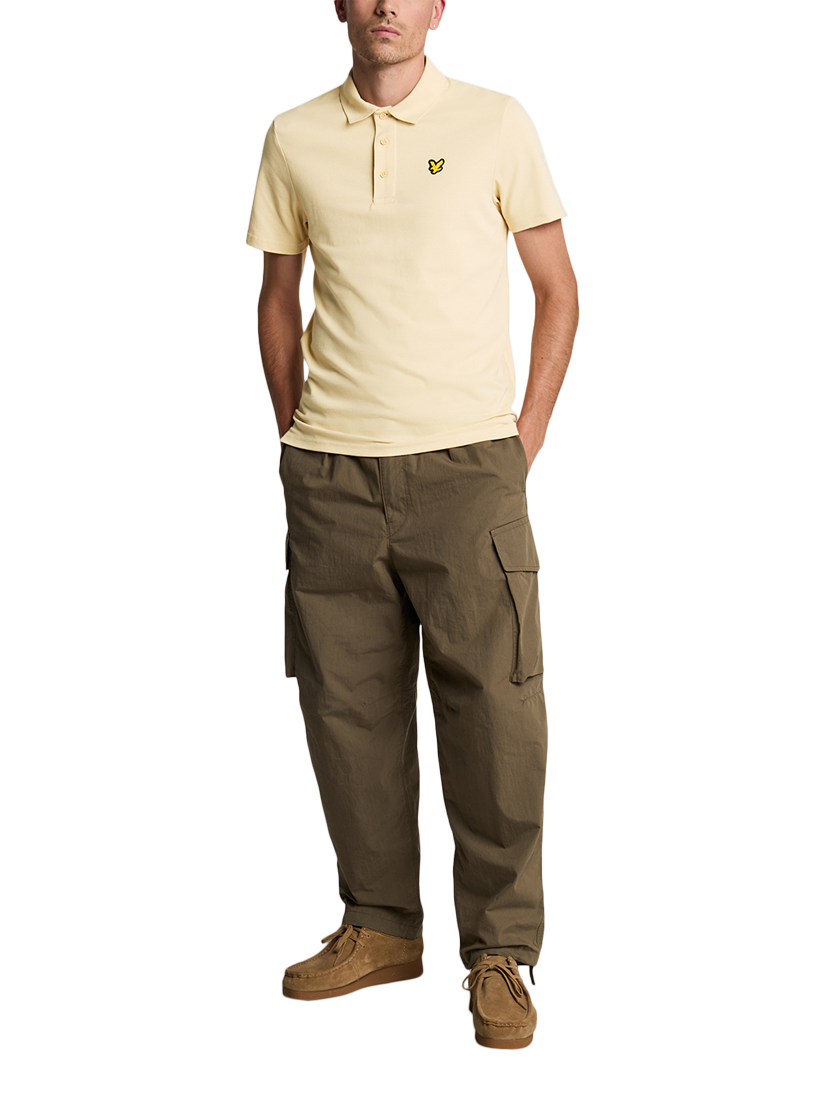 Product image 4 of 5, which shows Lyle & Scott Sport Cotton Blend Regular Fit Short Sleeve Polo Shirt, Sesame, XS