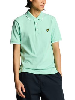 Lyle & Scott Regular Fit Tipped Polo Shirt, Aquamarine/White