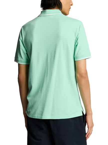 Lyle & Scott Regular Fit Tipped Polo Shirt - view 2, Aquamarine/White