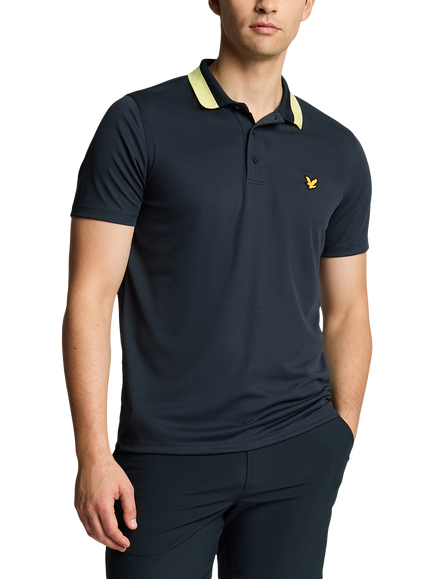 Lyle & Scott Tipped Polo Shirt, Navy/Solarmarker