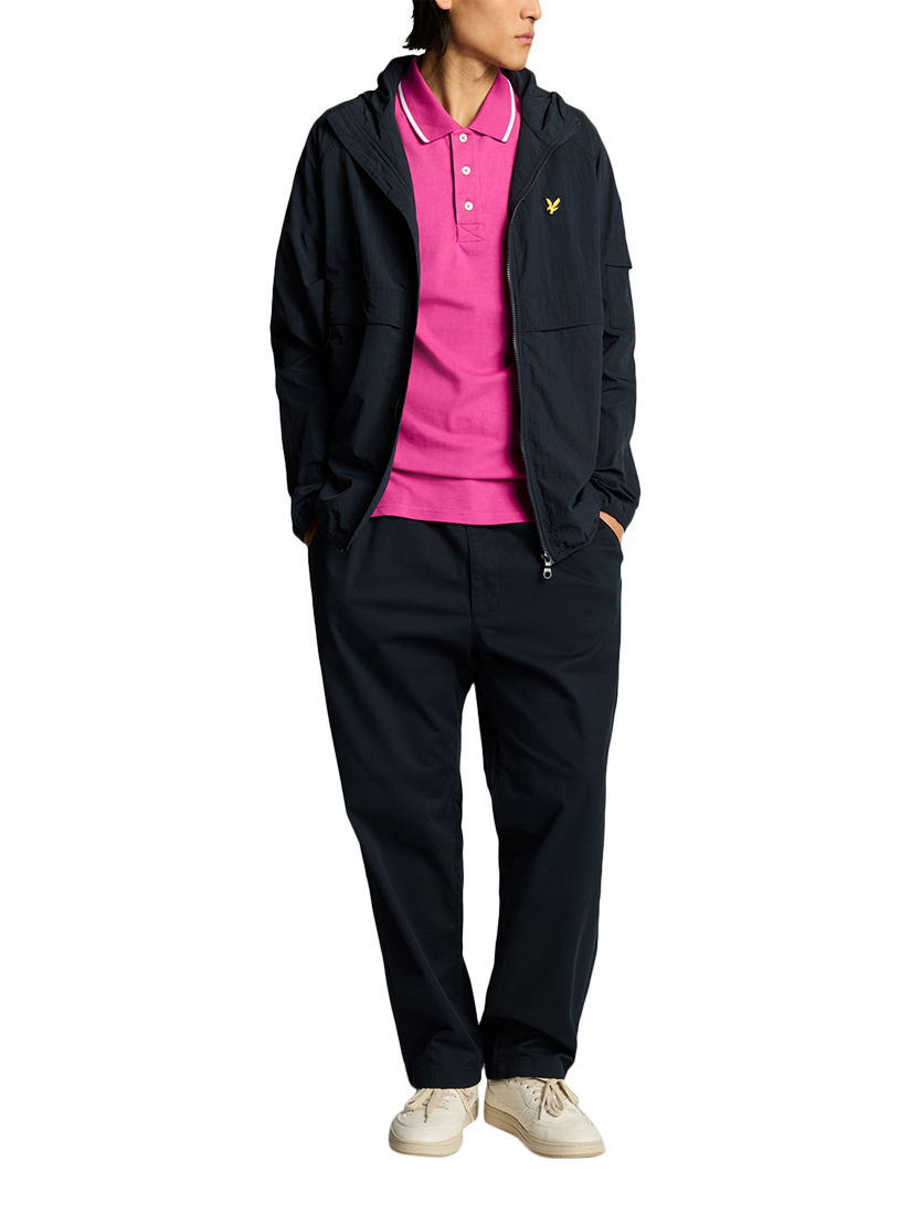 Product image 4 of 5, which shows Lyle & Scott Regular Fit Tipped Polo Shirt, Fuschia/White, XS