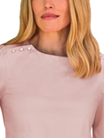 Pure Collection Button Shoulder Top, Pink