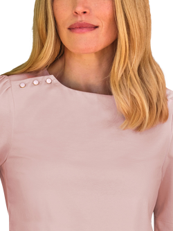 Pure Collection Button Shoulder Top, Pink - view 2, Pink