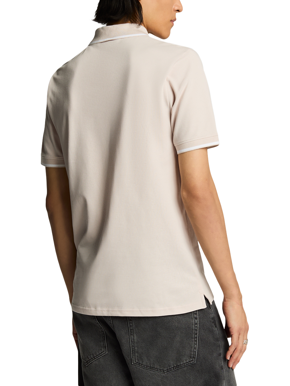 Product image 2 of 5, which shows Lyle & Scott Tipped Polo Shirt, Pink Salt/White, XS