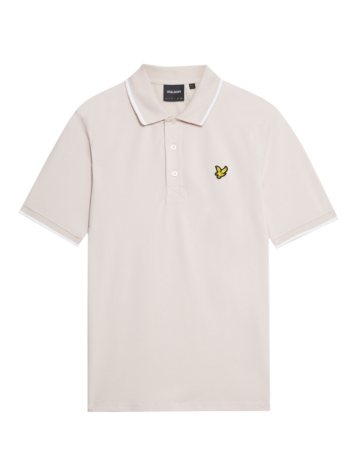 Product image 3 of 5, which shows Lyle & Scott Tipped Polo Shirt, Pink Salt/White, XS