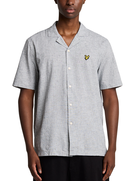 Lyle & Scott Linen Blend Regular Fit Shirt, Dark Navy, Dark Navy