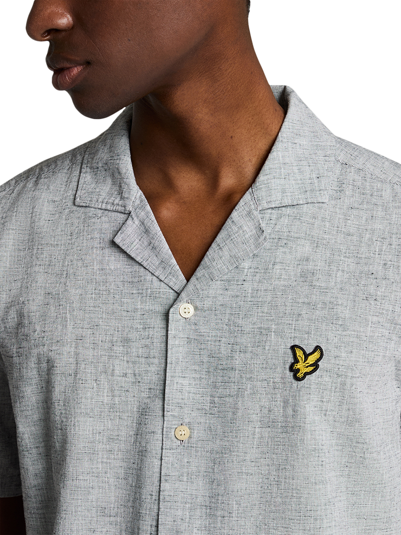 Product image 5 of 5, which shows Lyle & Scott Linen Blend Regular Fit Shirt, Dark Navy, XS