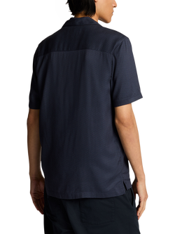 Lyle & Scott Geometric Motif Revere Shirt, Dark Navy - view 2, Dark Navy