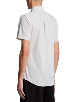 Lyle & Scott Gingham Cotton Short Sleeve Shirt - view 2, Cove/White