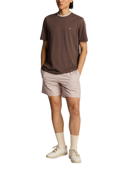 Lyle & Scott Geo Motif Printed Swim Shorts, Stealth Brown, Stealth Brown