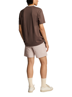 Lyle & Scott Geo Motif Printed Swim Shorts, Stealth Brown - view 2, Stealth Brown