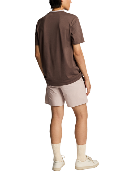 Lyle & Scott Geo Motif Printed Swim Shorts, Stealth Brown - view 2, Stealth Brown