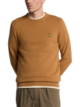 Lyle & Scott Cotton Crew Neck Jumper, Panel Brown
