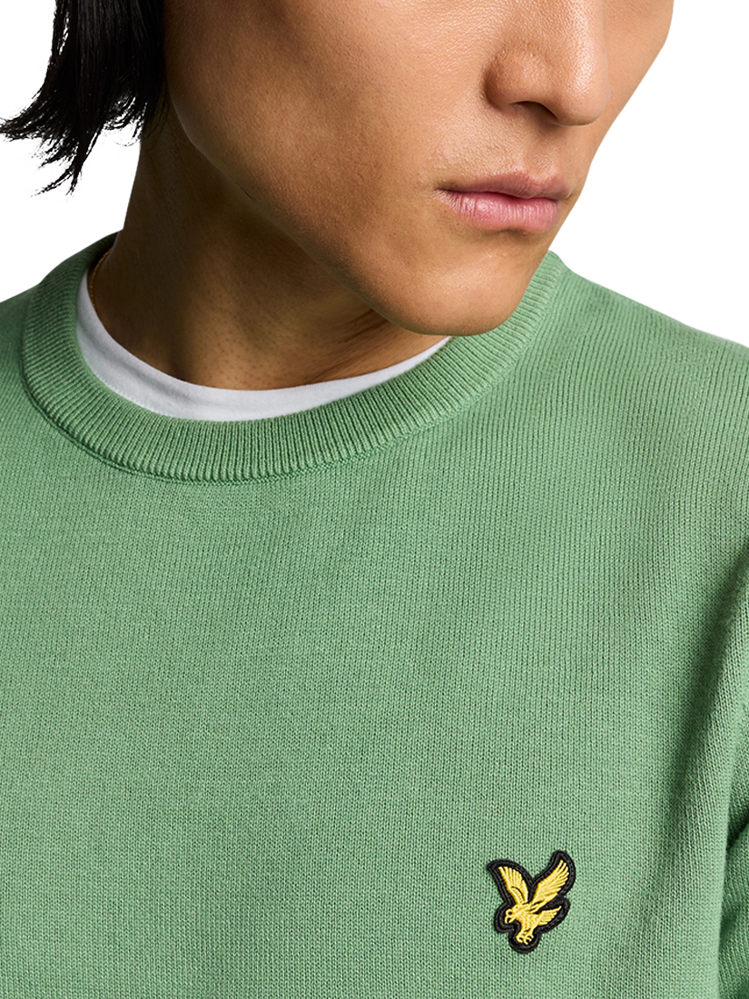 Product image 5 of 5, which shows Lyle & Scott Cotton Crew Neck Jumper, Smoke Green, XS