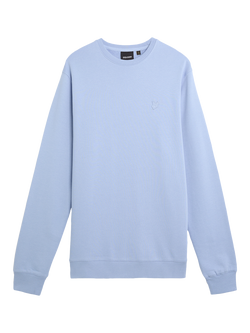 Lyle & Scott Superfine Crew Neck Sweatshirt, Celadon Tint, Brunnera Blue
