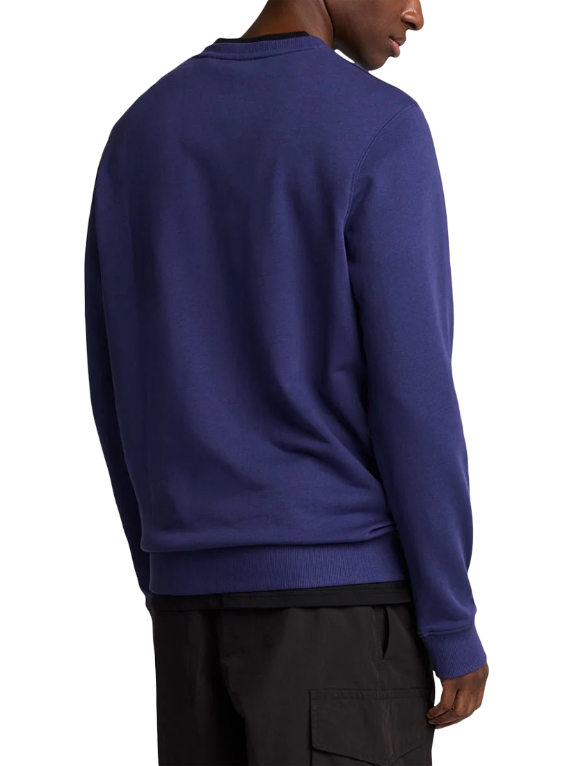 Product image 2 of 5, which shows Lyle & Scott Cotton Blend Crew Neck Sweatshirt, Deep Indigo, XS