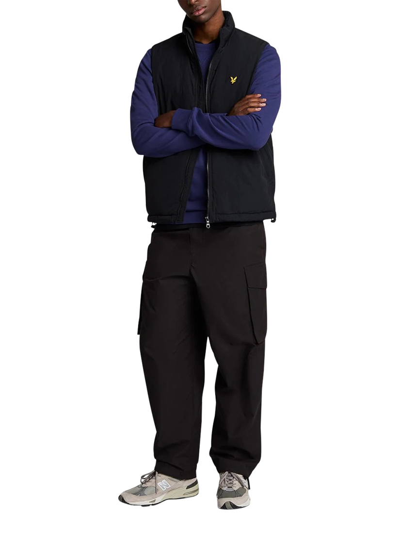 Product image 4 of 5, which shows Lyle & Scott Cotton Blend Crew Neck Sweatshirt, Deep Indigo, XS