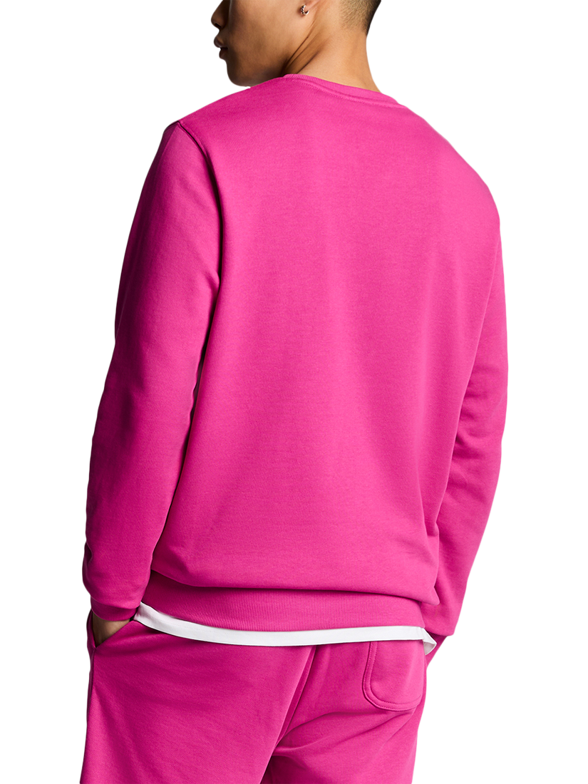 Product image 2 of 5, which shows Lyle & Scott Logo Crew Neck Cotton Sweatshirt, Fuchsia, XS