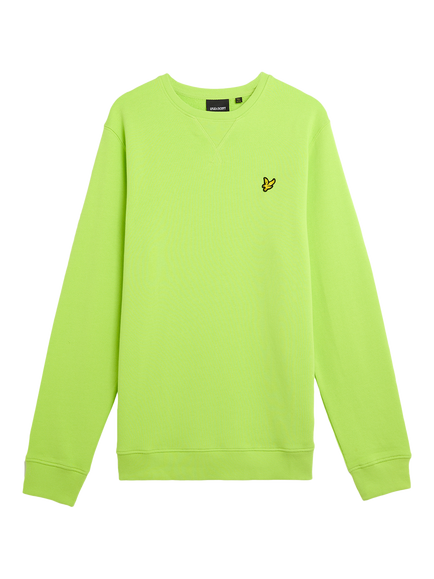 Lyle & Scott Logo Crew Neck Cotton Sweatshirt, Vibrant Kiwi