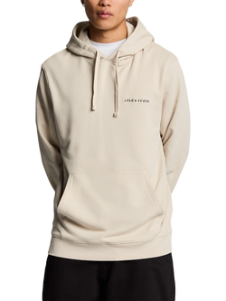 Lyle & Scott Loopback Cotton Embroidered Hoodie, Jet Black/White, Cove/Dark Navy