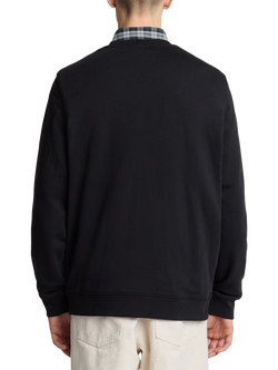 Lyle & Scott Loopback Cotton Embroidered Crew Neck Sweatshirt - view 2, Jet Black/White