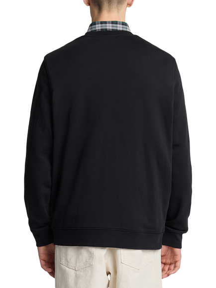 Lyle & Scott Loopback Cotton Embroidered Crew Neck Sweatshirt - view 2, Jet Black/White