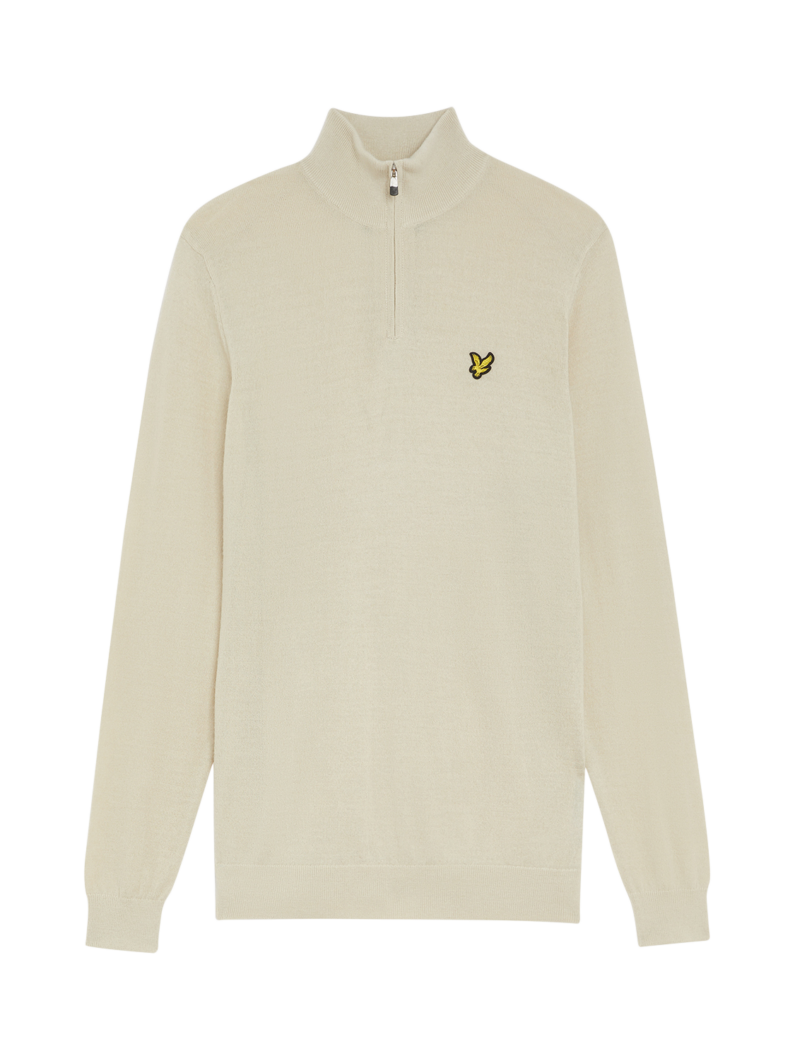 Product image 3 of 5, which shows Lyle & Scott Golf Quarter-Zip Merino Jumper, Sesame, XL