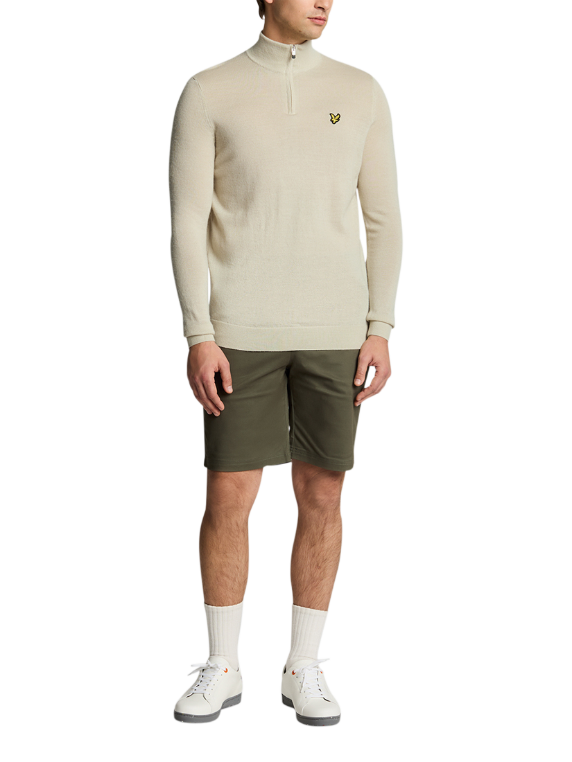 Product image 4 of 5, which shows Lyle & Scott Golf Quarter-Zip Merino Jumper, Sesame, XL