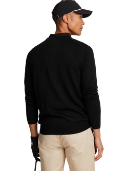 Lyle & Scott Golf Wool Blend V-Neck Jumper - view 2, Jet Black