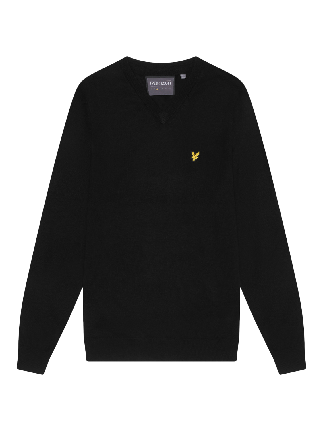 Product image 3 of 5, which shows Lyle & Scott Golf Wool Blend V-Neck Jumper, Jet Black, XS