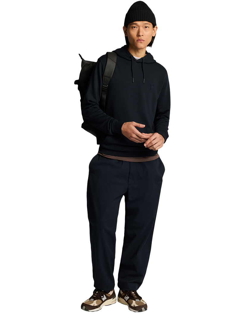 Product image 4 of 5, which shows Lyle & Scott Cotton Superfine Pullover Hoodie, Dark Navy, XS