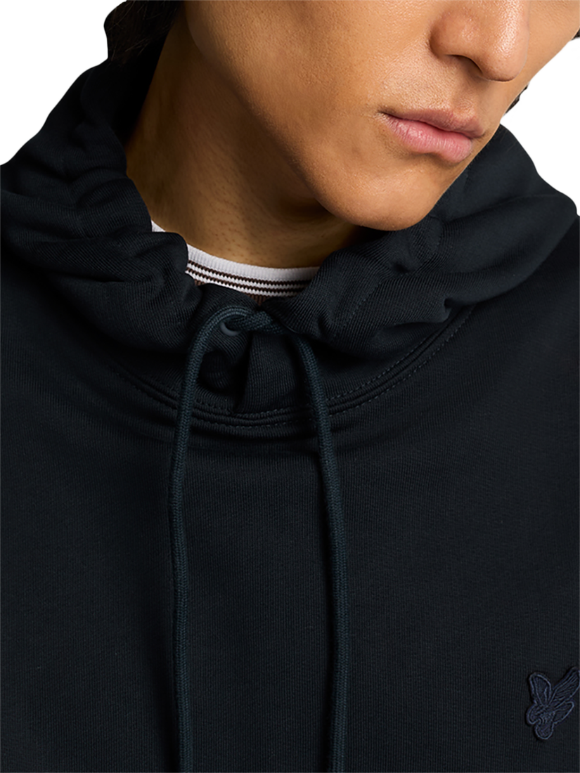 Product image 5 of 5, which shows Lyle & Scott Cotton Superfine Pullover Hoodie, Dark Navy, XS