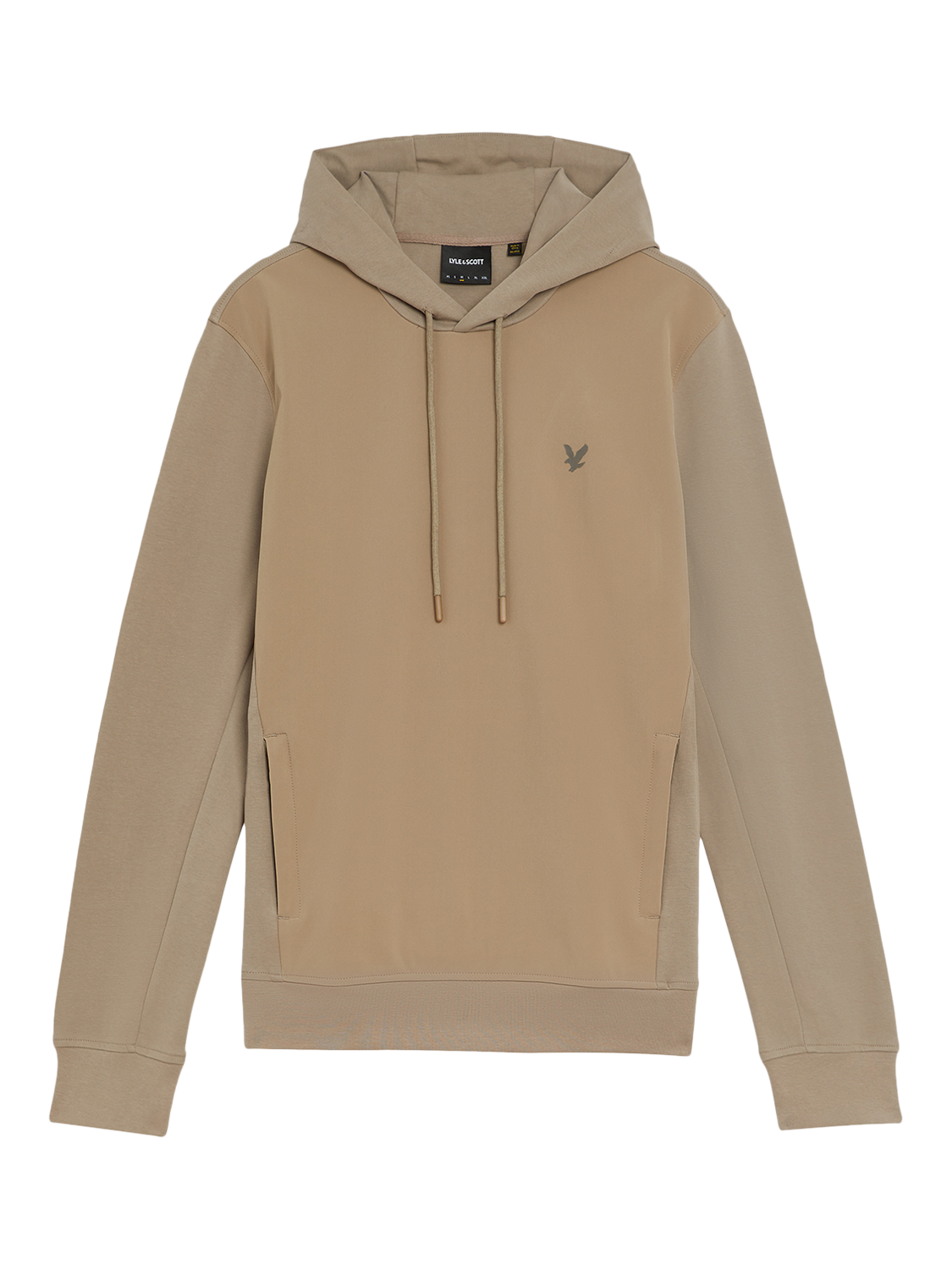 Product image 3 of 5, which shows Lyle & Scott Cotton Softshell Hybrid Pullover Hoodie, Heritage Taupe, XS