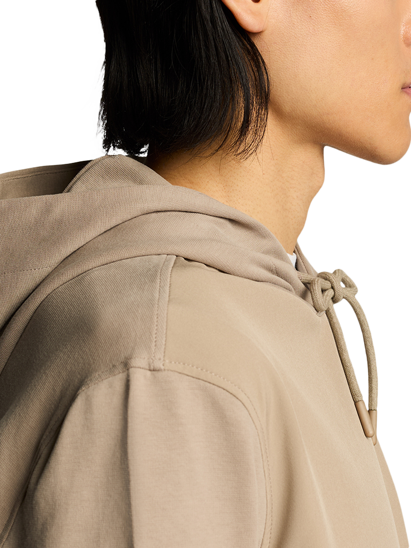 Product image 5 of 5, which shows Lyle & Scott Cotton Softshell Hybrid Pullover Hoodie, Heritage Taupe, XS
