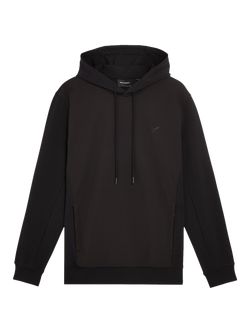 Lyle & Scott Cotton Softshell Hybrid Pullover Hoodie, Jet Black