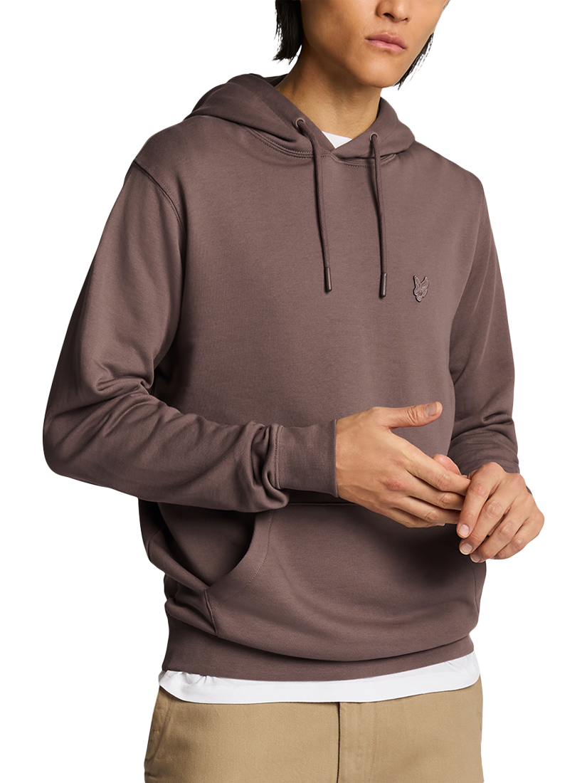 Product image 1 of 5, which shows Lyle & Scott Cotton Superfine Pullover Hoodie, Plum Truffle, XS