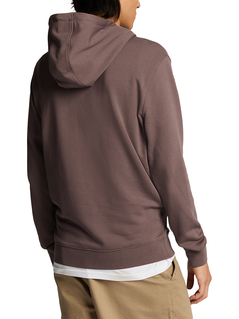 Product image 2 of 5, which shows Lyle & Scott Cotton Superfine Pullover Hoodie, Plum Truffle, XS