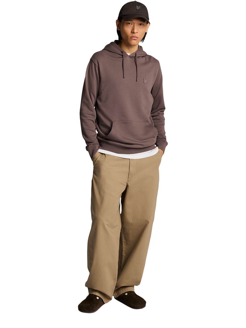 Product image 4 of 5, which shows Lyle & Scott Cotton Superfine Pullover Hoodie, Plum Truffle, XS